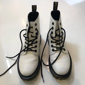 Dr Martens White lace up Boots